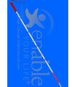 Mabis DMI Folding Cane for Visually Impaired - Reflective view shown